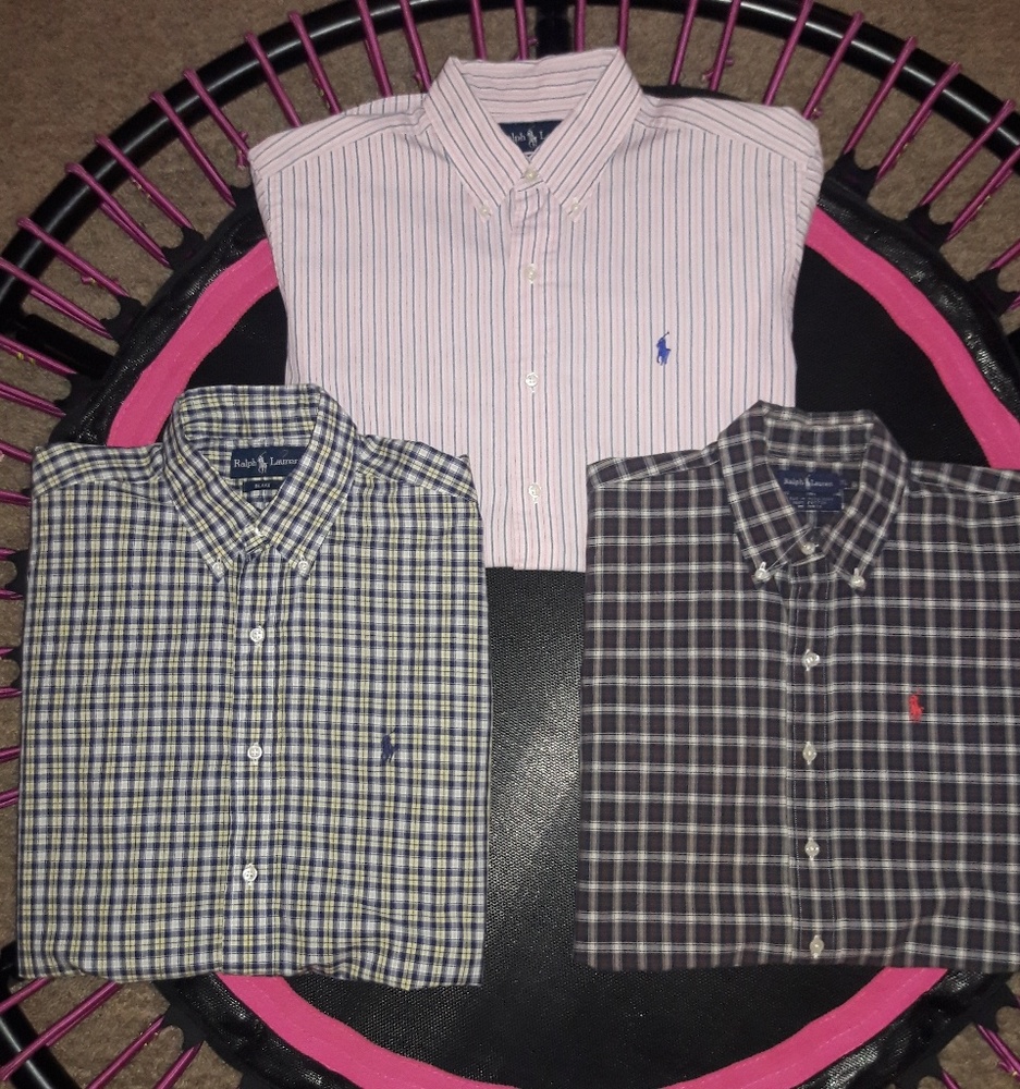 Polo (3) short sleeve button-up shirts